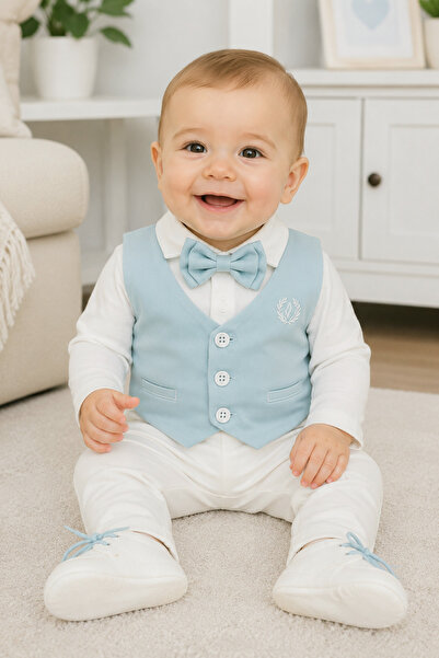 Baby Boy Bow Tie & Tie Special Day Outfit - 7pcs Set Mevlüt Set
