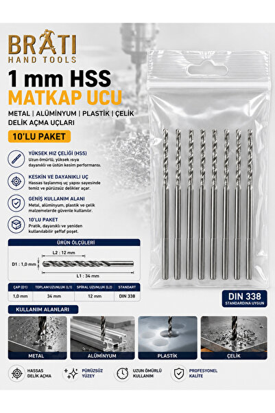 1 Mm Drill Bit 10 Pack Metal Aluminum Wood Steel Drilling Opening Bits