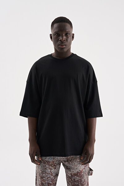 Machinist Ανδρικό μπλουζάκι Super Oversize Basic σε μαύρο χρώμα