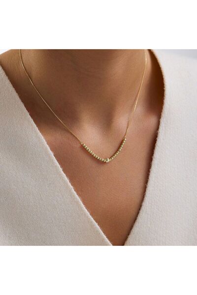 Sembol Gold 14 Ayar Altın Top Detaylı Zincir Kolye 42+3 cm 1,25 Gram