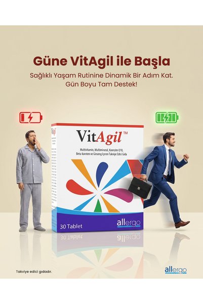 Vitagil Multivitamin, Multimineral, Coenzyme Q10, Beta-Carotene and Ginseng - 30 Tablets