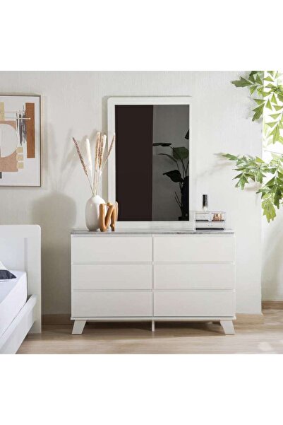 PAN HOME Premier Dresser With 6 Drawer - White