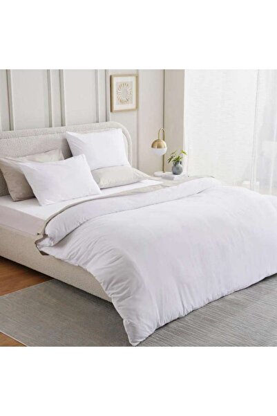 PAN HOME طقم غطاء لحاف سوبر كينج من 3 قطع مقاس 260×220 سم - أبيض