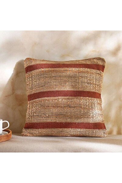 PAN HOME وسادة ألميريك محشوة بالجوت 45x45 سم - لون صدئ