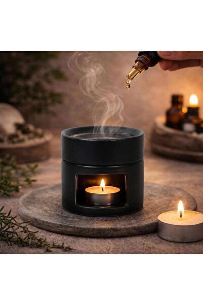 PAN HOME Rania Ceramic Oil Burner 12x10cm - Black