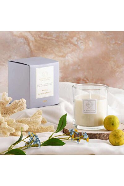 PAN HOME Elegance Musk Bergamot Scented Jar Candle 255gm - Blue - 50hrs