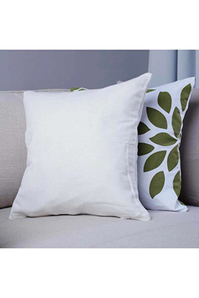 PAN HOME غطاء وسادة أدين بين ريب إس/2 أبيض 45×45 سم