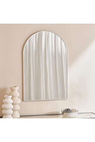 PAN HOME مرآة حائطية من أشر مقاس 60×90 سم - فضية