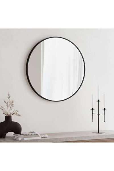PAN HOME Stanley Metal Wall Mirror Dia 80cm - Black