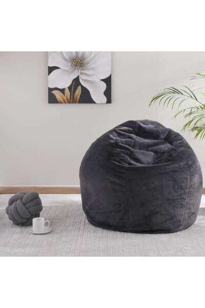 PAN HOME Luxe Fur Bean Bag 96x96x54 Cm -charcoal