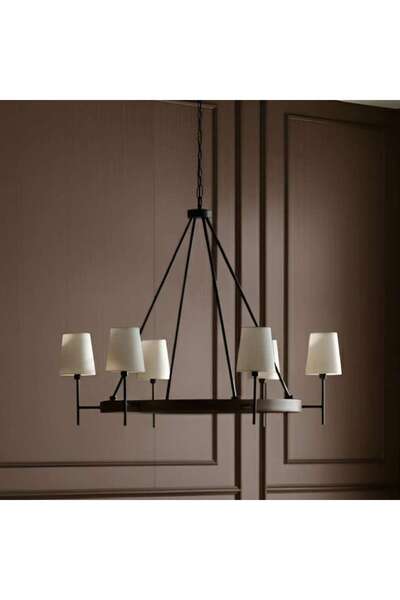 PAN HOME Glare 6-lights E14 Chandelier 107x86cm - Natural