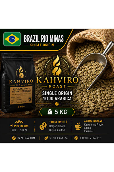 Kahviro Roast Brezilya Rio Minas Single Origin Çekirdek Kahve %100 Arabica 5 ...