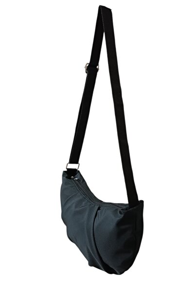EG BAGS Luné Teknik Kumaş Yarım Ay Omuz ve Çapraz Çanta Siyah