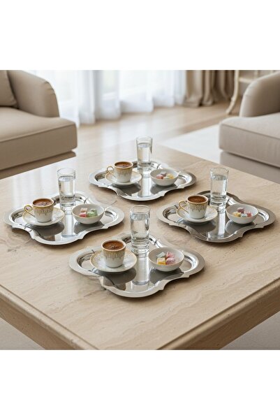 FABRIONA YONCA TEK TARAFLI GOLD LÜKS KAHVE SUNUM TEPSİSİ
