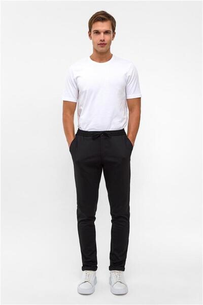 SÜVARİ Siyah Slim Düz Jogger Pantolon