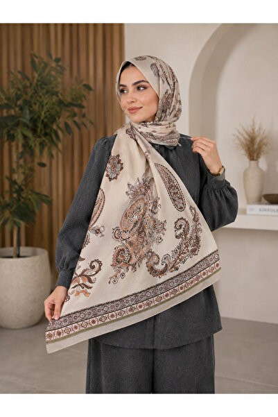 MM Mac Moda Woodpecker Patterned Cotton Shawl-Beige