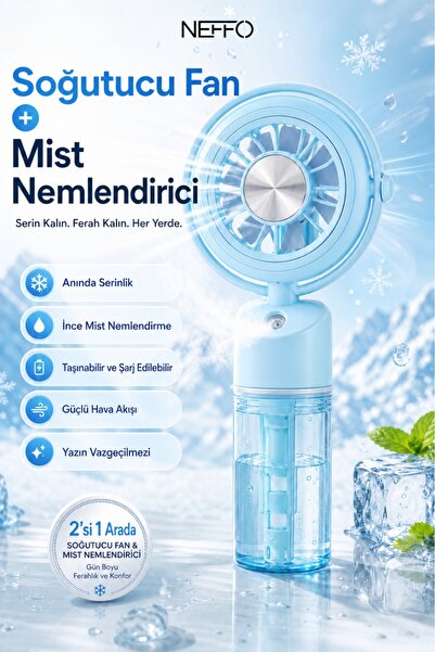 NEFFO Taşınabilir Püskürtmeli Mini Fan Vantilatör 3 Kademeli Güçlü Sprey Fan ...