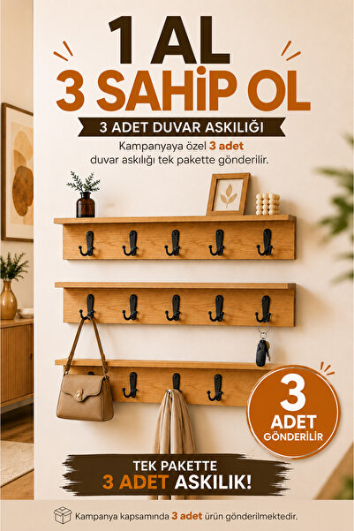 Atlanta Home Liora Duvar Askılığı 80 cm | Dekoratif Duvar Askısı | Antre Kori...