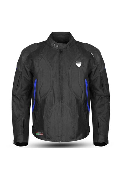 ebakbak Motorcycle Jacket Full Protection Titanium 4 Seasons Maxdura Model Jacket Blue