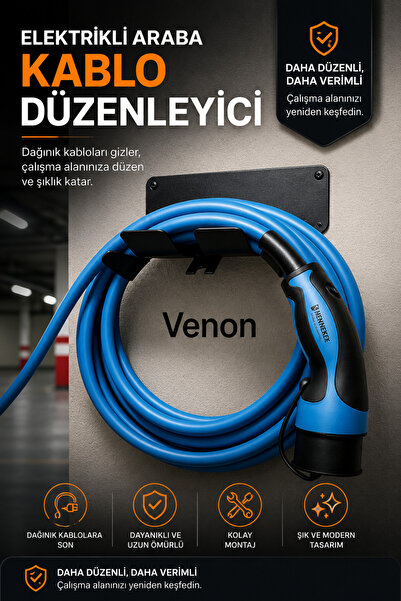 VENON 🚗 Organizator de cabluri pentru vehicule electrice 🚗 Suport de perete...