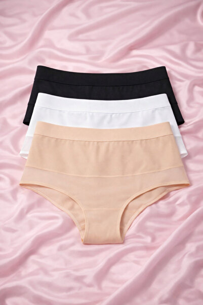 TAŞDELEN AVM Hip-Lifting Panties, Flexible and Comfortable, Pack of 3
