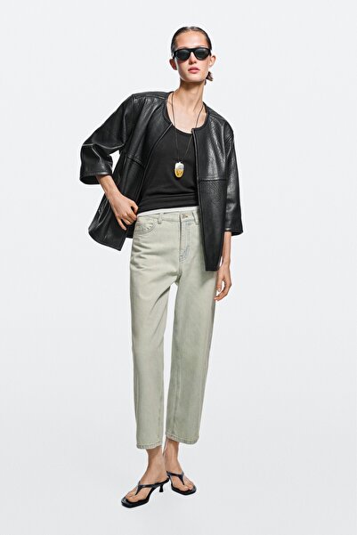 Massimo Dutti Orta bel crop geniş paça jean