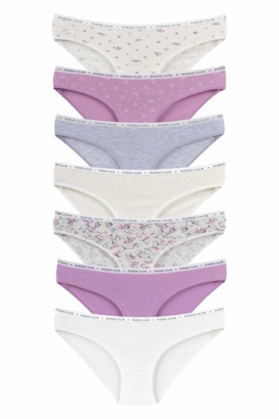 Dominant Chiloți de damă din bumbac colorați, tip BIKINI, pachet de 7