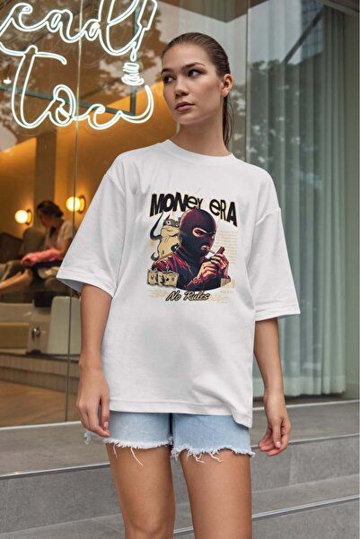 buzagi tasarım ürünleri Urban Oversize Unisex White T-Shirt