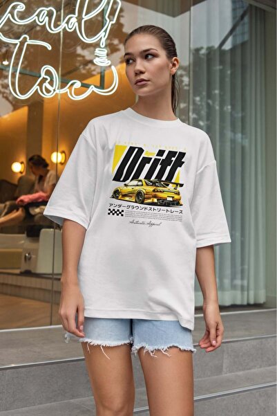 buzagi tasarım ürünleri Urban Oversize Unisex White T-Shirt