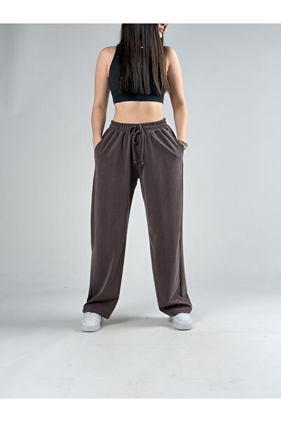COCOPELLI Relaxed Fit Brown Women's Baggy Trousers Coc3103
