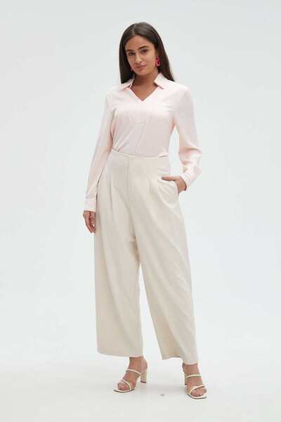 mica Solid High-Waist Pants