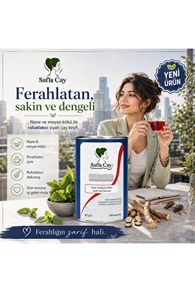 Safiş Çay Kara Nane 80 g | Nane ve Meyan Köklü Aromatik Siyah Çay Harmanı