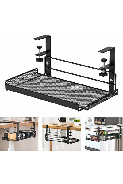 Kdhome Organizator Birou Suport DeskNest, Metalic, Prindere Sub Birou, Fara G...