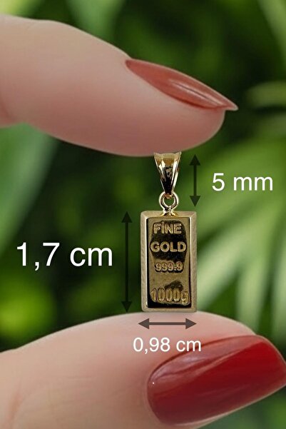 K KRAFTIVA JEWELRY 1 gr (GRAM) Külçe Kolye Ucu 14 Ayar Altın