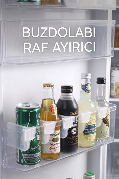 Myend 4 Adet Ahşap Buzdolabı Şişe Düzenleme Organizeri Mutfak Şişe Düzenleyici