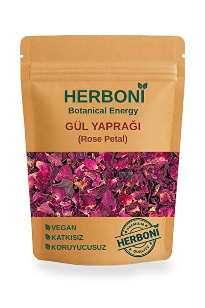 HERBONİ Gül Çayı 25g, Kurutulmuş Gül Yaprakları, Dried Edible Rose Petals, Do...