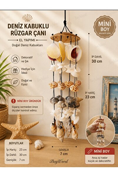 Mini Shell Wind Bell Wall Ornament Handmade Decorative Hanger 23 cm