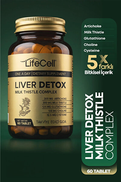 Lifecell Liver Detox (Karaciğer Detoksu) Glutatyon, Devedikeni ve Enginar İçe...