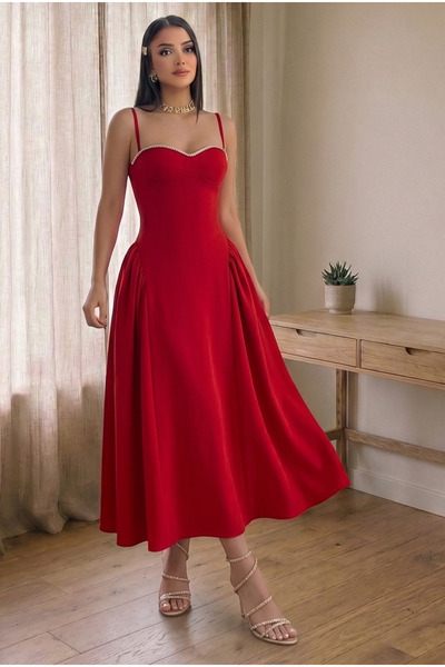 ALFUDO Moda Collection Rochie de seară de absolvire, cu bretele, brodată cu p...