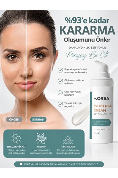 Clorea Beyazlatıcı Krem &yüz, Dirsek, Diz, Koltuk Altı, Genital Bölgesi,& Ton...
