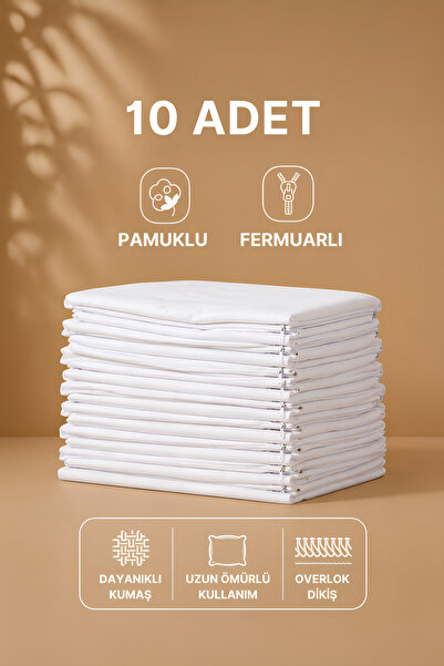 10pcs Cotton Zipper Inner Pillowcase White Inner Lining Pillow Inner Cover 50 x 70 cm Mattress