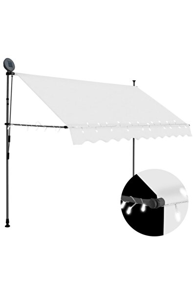 Concept Copertină retractabilă manual cu LED, crem, 300 cm