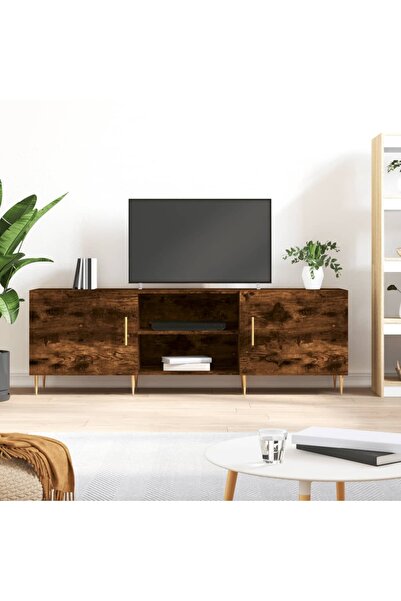 Concept Comodă TV, stejar fumuriu, 150x30x50 cm, lemn compozit
