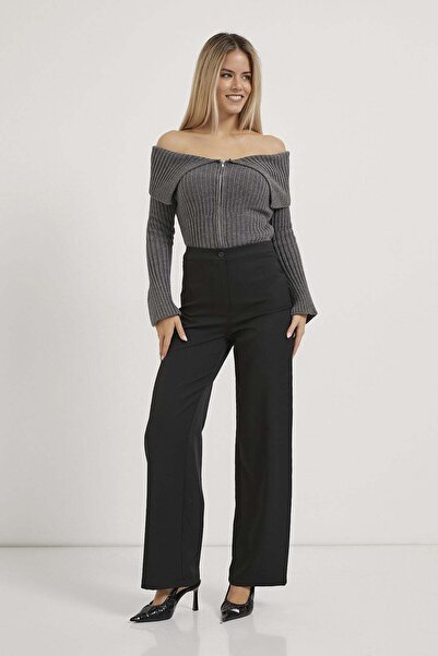 Arma Life Women's High Waist Basic Loose Black Palazzo Pants