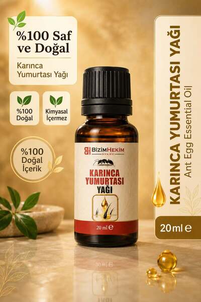 BİZİMHEKİM ŞİFA EVİ Ant Egg Oil 3 Pieces Hair Reducer Depilatory 20X3 60 ml Ant Egg Oil 100% Pure
