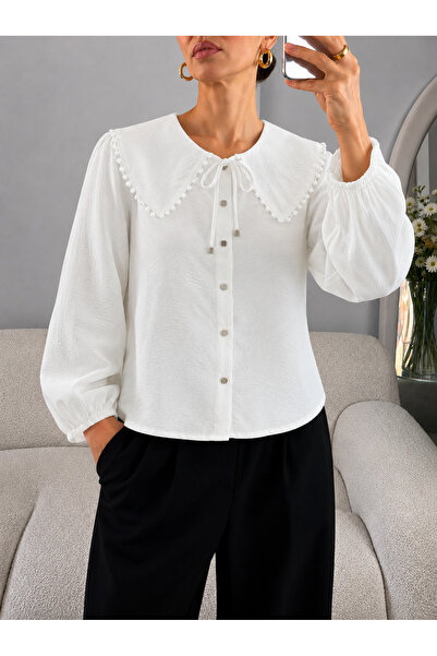 bellura Bebe Yaka Kolu Lastikli Gömlek
