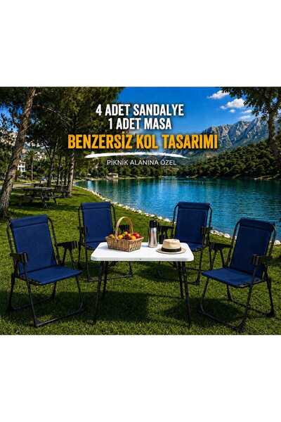 DEKOZUM HOLİDAY Kamp Seti Kamp Sandalyesi Kamp Masası Katlanır Kamp Piknik Se...