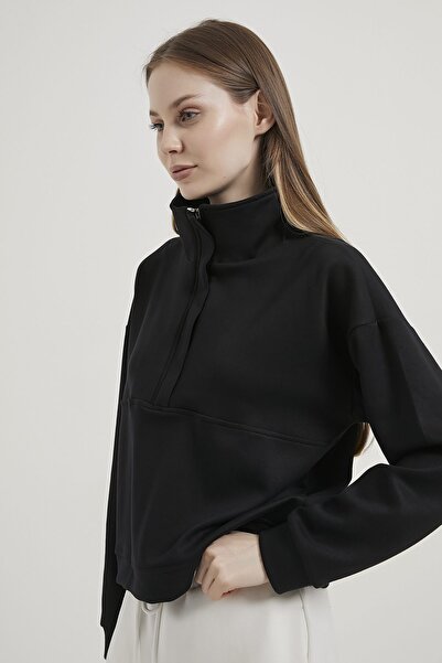 Arma Life Armalife 1703 premium modal high collar zipper detail women's sweat...