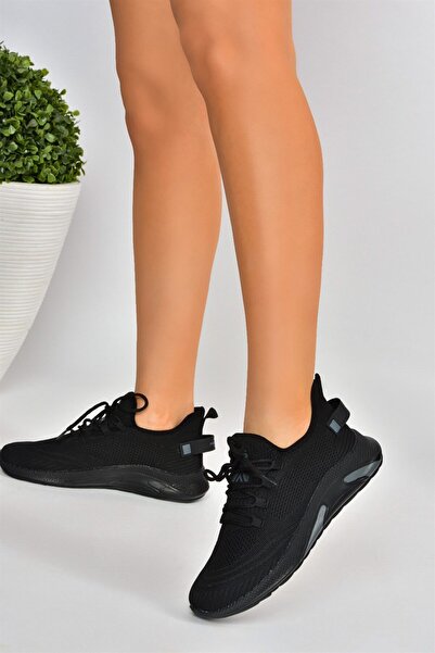 Fox Shoes Черни трикотажни дамски спортни обувки M702006204