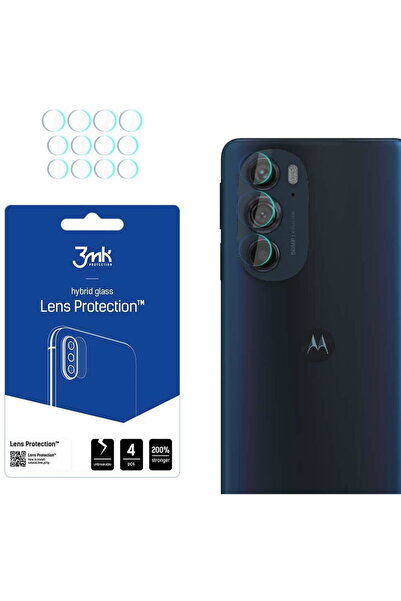 3MK Set of 4 Nano Glass Camera Film, Compatible with Motorola Edge 30, Transp...